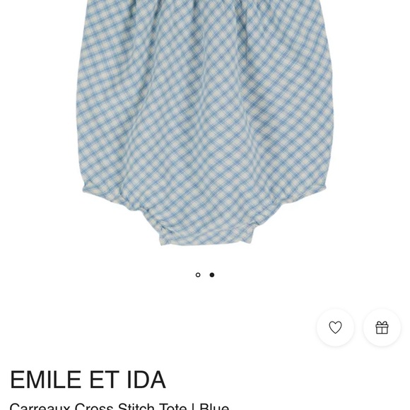 Emile et Ida Blue Gingham Embroidered
Romper (Carreaux Cross Stitch - 12 months) - Picture 6 of 6